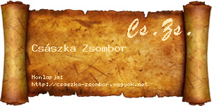 Császka Zsombor névjegykártya