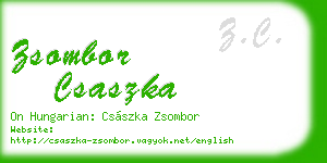 zsombor csaszka business card